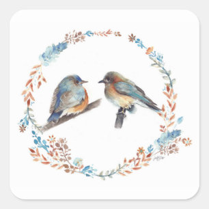 Sticker Carré Courbe florale en duple de Bluebird
