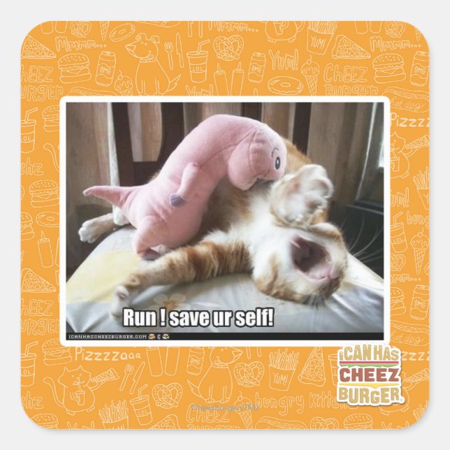 Sticker Carré Courez ! Sauvez-vous ! (Devant)