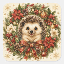 Couronne de fête de Noël Hérisson de haie de Noël