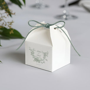 Sticker Carré Couronne florale romantique de sauge avec mariage