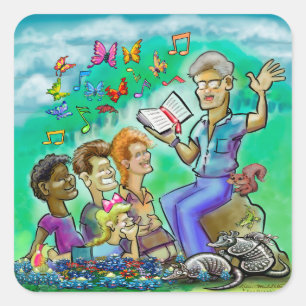 Sticker Carré Cours de Bible pour enfants du cours du dimanche