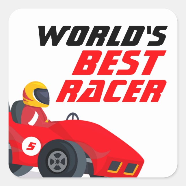 Sticker Carré Course de la meilleure course mondiale de voiture  (Devant)