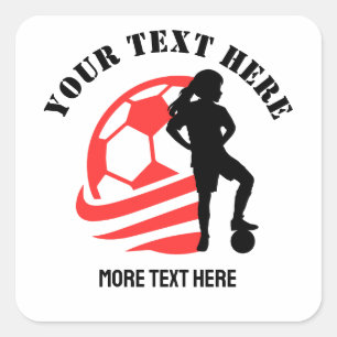 Sticker Carré Coutume Football Fille de football enfant fête d'a