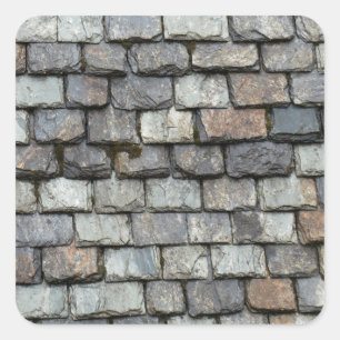 Sticker Carré Couverture de toit avec des plats d'ardoise