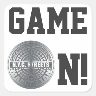 Sticker Carré Couvertures de trou d'homme Manhattan