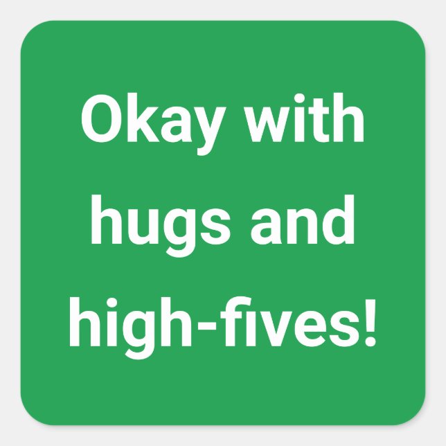 Sticker Carré Covid Social Distances Couleur Codé Vert (Devant)