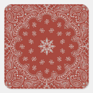 Sticker Carré Cowboy fête d'anniversaire Red Bandana