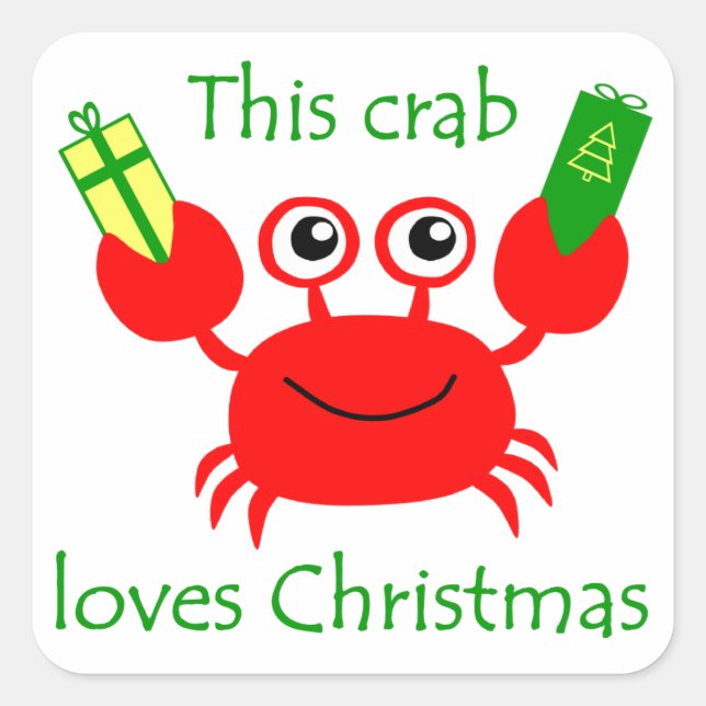 Sticker Carré Crabe de Noël (Devant)