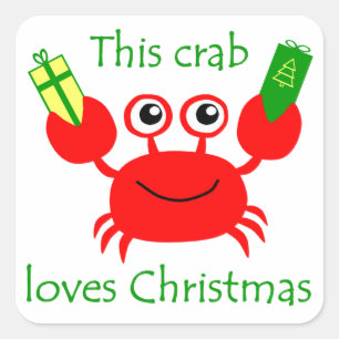 Sticker Carré Crabe de Noël