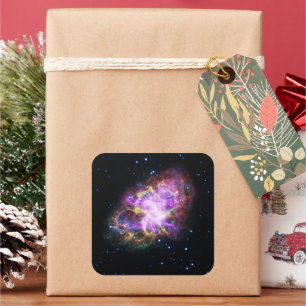 Sticker Carré Crabe Nebula Supernova Remnant Hubble Composite