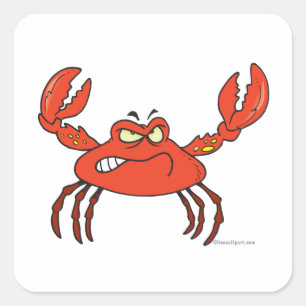 Sticker Carré crabe rouge en colère