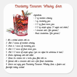Sticker Carré Cranberry Cinnamon Whiskey Sour Recette