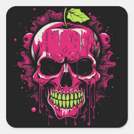 Sticker Carré Crâne jugé