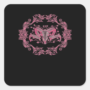 Sticker Carré Crâne Whimsigoth esthétique