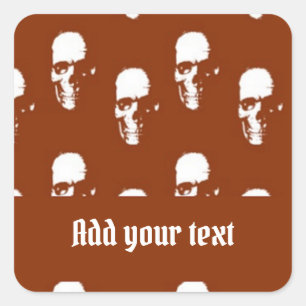 Sticker Carré Crânes sur les couleurs marron