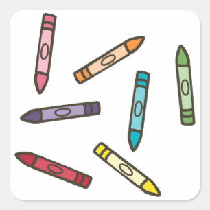 Sticker Carré Crayon couleur
