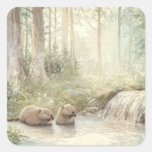 Sticker Carré Créatures des bois