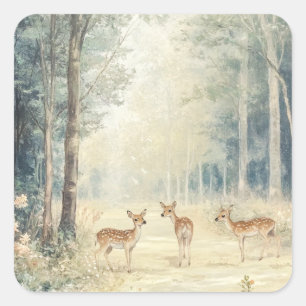Sticker Carré Créatures des bois