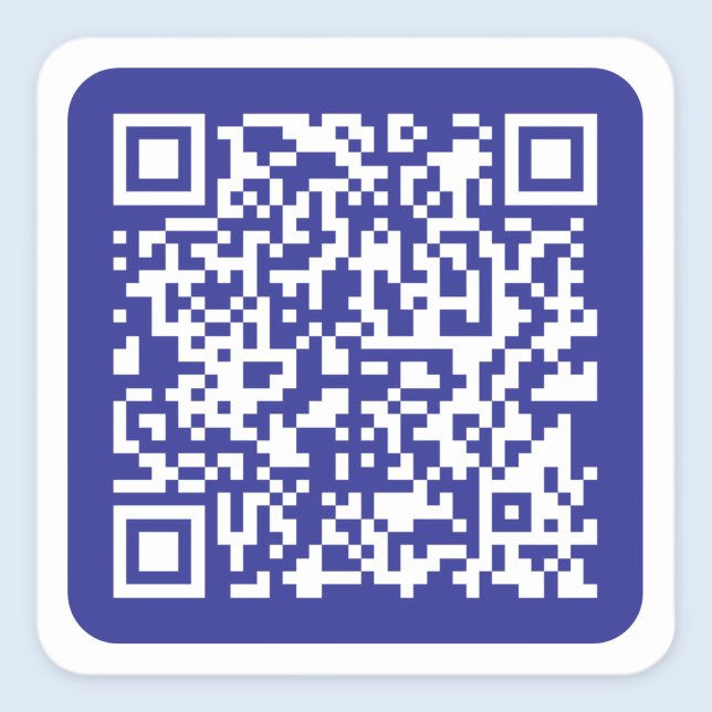 Sticker Carré Créer un code QR scannable | Modifiable bleu foncé (Créateur téléchargé)