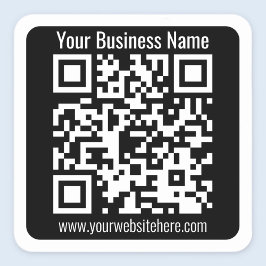 Sticker Carré Créer votre propre code QR avec bordure | Noir et