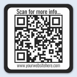 Sticker Carré Créer votre propre code QR avec bordure | Noir et