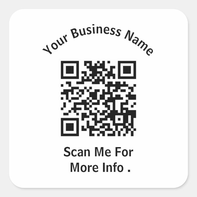 Sticker Carré Créer votre propre code QR professionnel (Devant)