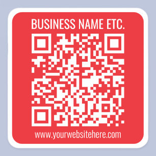 Sticker Carré Créez instantanément votre propre code QR Rouge
