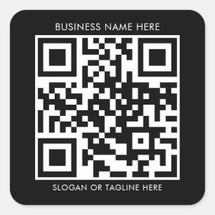 Sticker Carré Créez Votre Code QR Personnalisé Avec Nom Professi