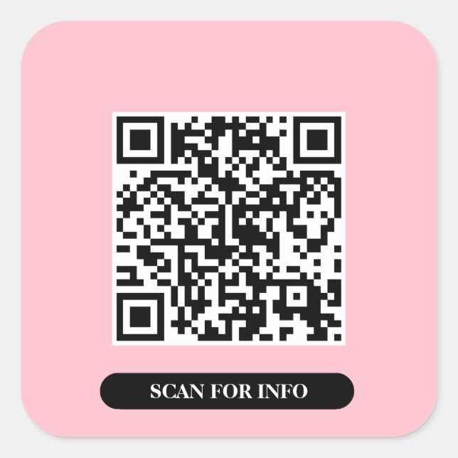 Sticker Carré Créez votre propre QR Code Chic rose coloré tendan (Devant)