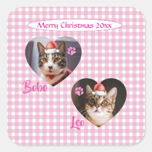 Sticker Carré Créez votre propre script photo de chat mignon 2 N