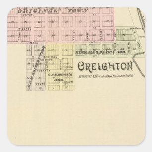 Sticker Carré Creighton et West Niobrara, Nebraska
