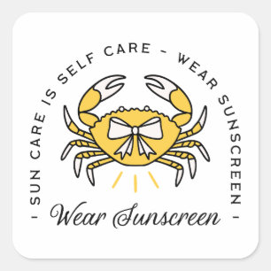 Sticker Carré Crème solaire indice de protection dermatologue au