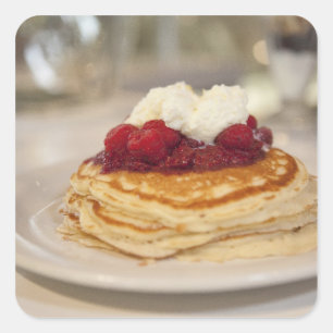Sticker Carré Crêpes aux framboises