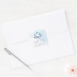 Sticker Carré Crescent Moon Baby Cadeaux Visage Typographie