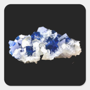 Sticker Carré Cristal de Flourite Naturel Transparent Profond Pi