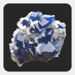 Sticker Carré Cristal de Fluorite Profond Calcédoine en Lamelle