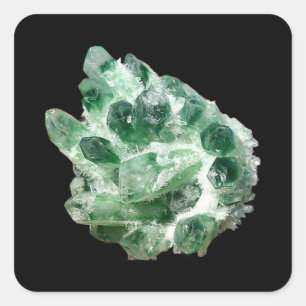 Sticker Carré Cristal de Roche Minéral Gemme Chlorite Art