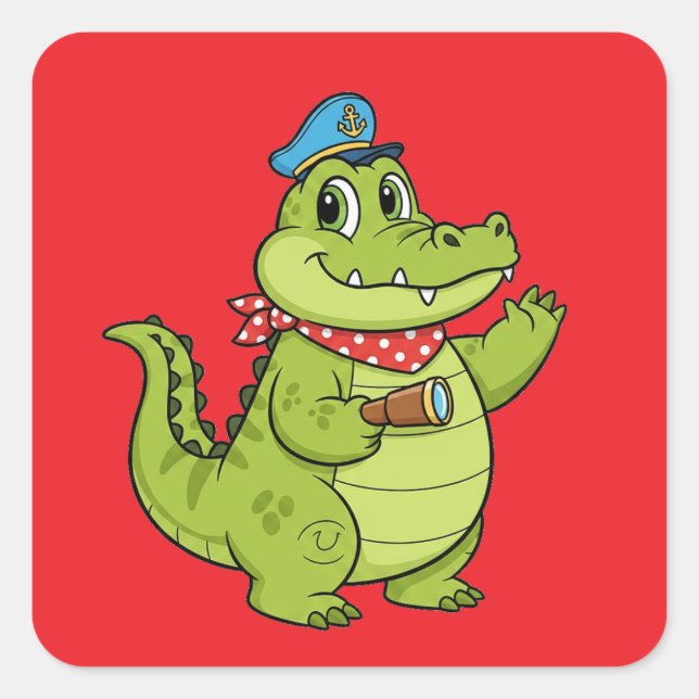 Sticker Carré crocodile (Devant)