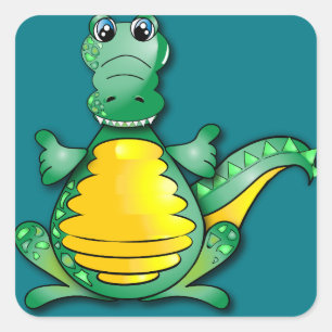 Sticker Carré Crocodile