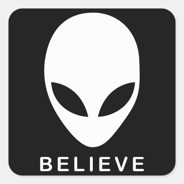 Sticker Carré Croire Alien (Devant)
