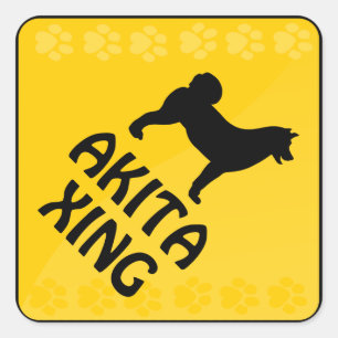 Sticker Carré Croisement d'Akita [Xing]