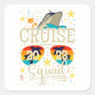 Sticker Carré Croisière 2023 Croisière Vacances