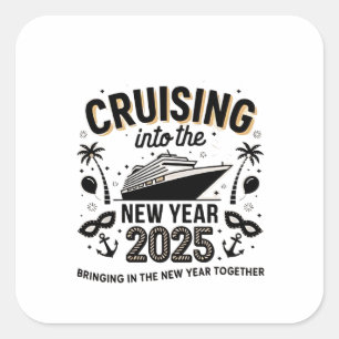 Sticker Carré Croisière 2025 Créer des souvenirs ensemble en fam