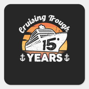 Sticker Carré Croisière à travers le 15e anniversaire