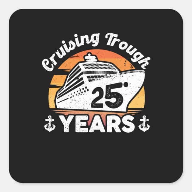 Sticker Carré Croisière à travers le 25e anniversaire (Devant)