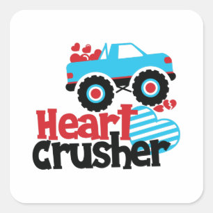 Sticker Carré Croisière Coeur de Camion Monster bleu Valentine
