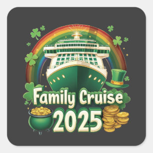 Sticker Carré Croisière en famille 2025 St. Patrick’s Matching L