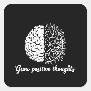 Sticker Carré Croissance des pensées positives - Inspirationnel