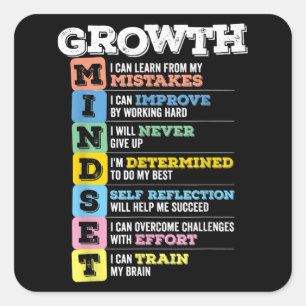 Sticker Carré Croissance Esprit Classe Motivation Cerveau Entrep