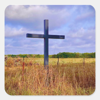 Sticker Carré Croix dans la campagne Notecard